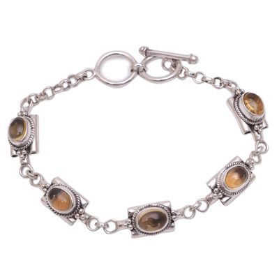 Oval Citrine Link Bracelet from Bali