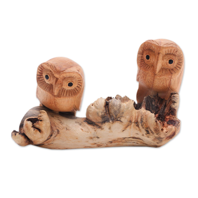 Jempinis Wood Owl Sculpture from Bali