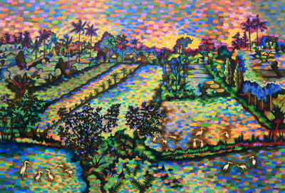 Multicolored Expressionist Landscape Painting from Bali 2018