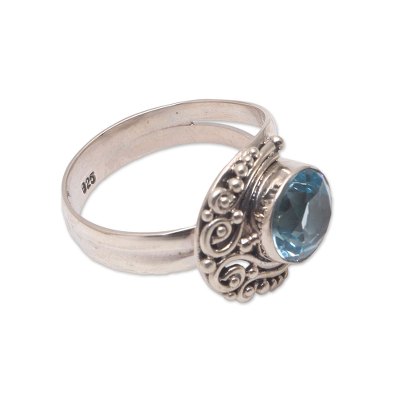 Blue Topaz Cocktail Ring from Bali