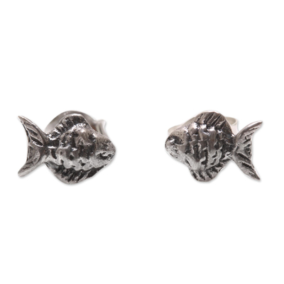 Sterling Silver Fish Stud Earrings from Bali