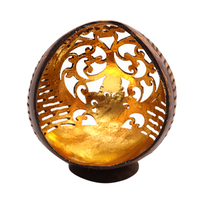 Openwork Pattern Coconut Shell Catchall from Bali