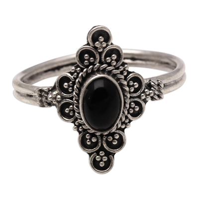 Handcrafted Onyx Cocktail Ring from Bali