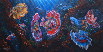 Signed Painting of Betta Fish from Bali (2019)