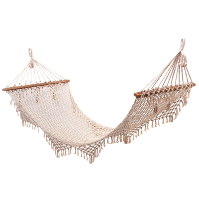 Hand-Knotted Cotton Rope Hammock from Bali (Single)
