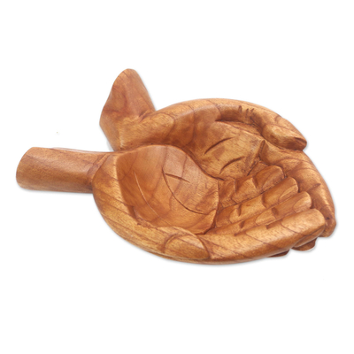 Suar Wood Hand Catchall Crafted in Indonesia