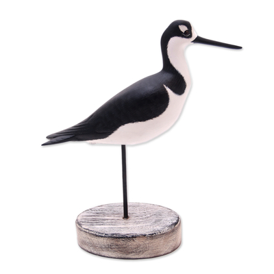 Beach Cottage Wood Bird Decorative Accent from Bali