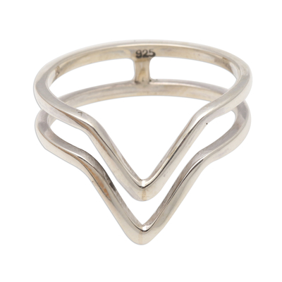 Pointed Sterling Silver Band Ring from Bali