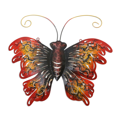 Hand Crafted Metal Wall Art Butterfly