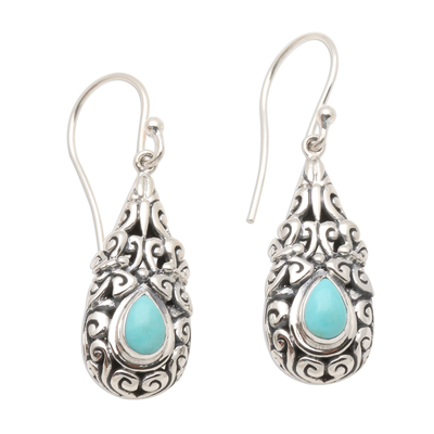 Sterling Silver Dangle Earrings with Amazonite Teardrops