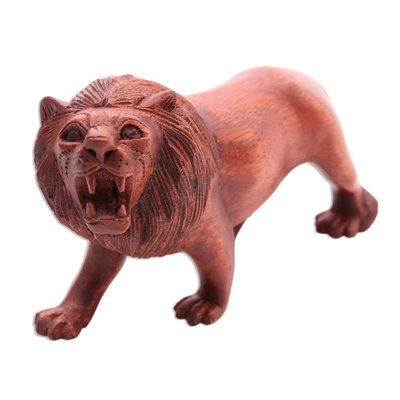 Fair Trade Hand Carved Lion Sculpture