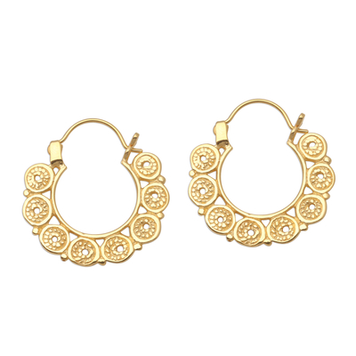 18k Gold Plated Hoop Earrings from Bali