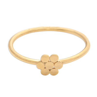 Dainty Gold Plated Flower Motif Ring