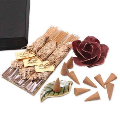 Incense and Ceramic Holders Gift Set