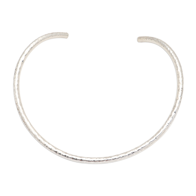 Hammered Sterling Silver Collar Necklace