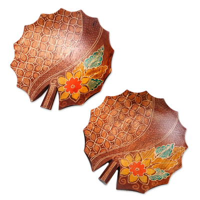 Two Artisan Crafted Batik Decorative Bowl from Java