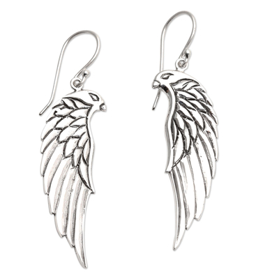 Hand Crafted Sterling Silver Eagle Dangle Earrings