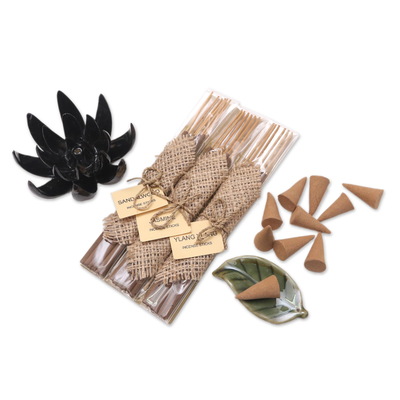 Boxed Aromatherapy Incense and Holder Set
