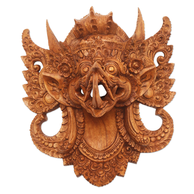 Hand Carved Suar Wood Eagle Garuda Mask from Bali