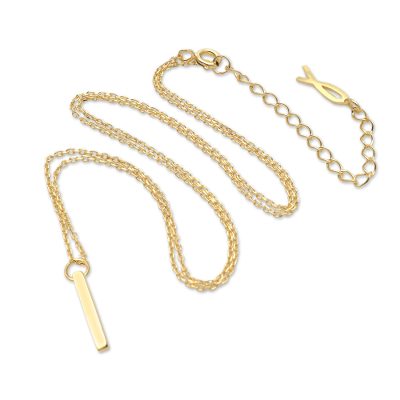 Hand Crafted Gold-Plated Sterling Silver Pendant Necklace