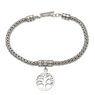 Hand Crafted Sterling Silver Charm Bracelet from Bali