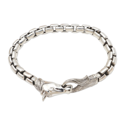 Hand Crafted Sterling Silver Horse Head Chain Bracelet