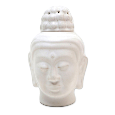 Artisan Crafted Buddha-Themed Ceramic Oil Warmer