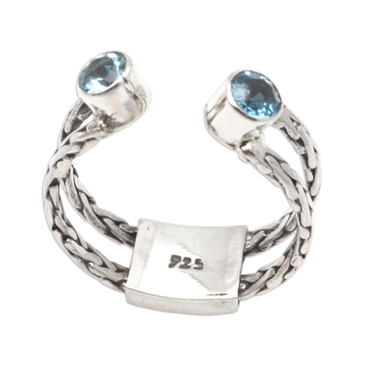 Sterling Silver and Blue Topaz Cocktail Ring