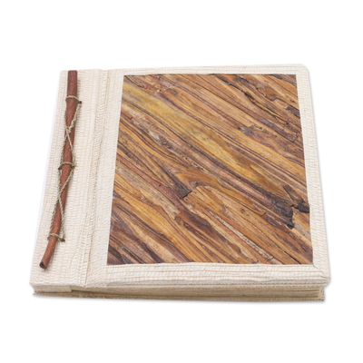 Fern Wood and Rice Paper Photo Album