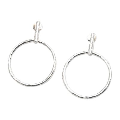 Round Sterling Silver Dangle Earrings from Bali