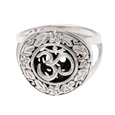 Sterling Silver Om-Motif Cocktail Ring