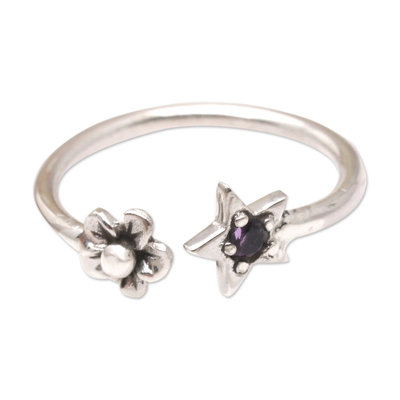Amethyst and Sterling Silver Wrap Ring