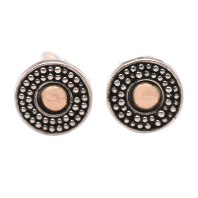 Gold-Accented Sterling Silver Stud Earrings