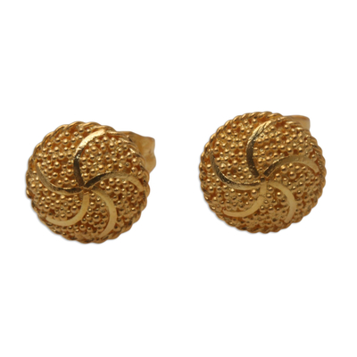 Gold-Plated Sterling Silver Stud Earrings from Bali