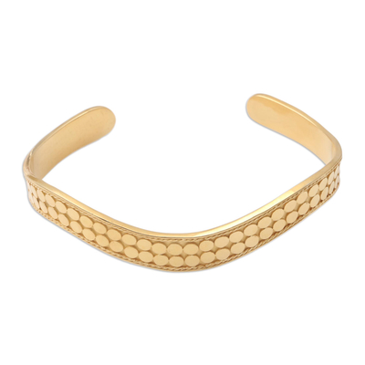 Handmade Gold-Plated Bangle Bracelet from Bali