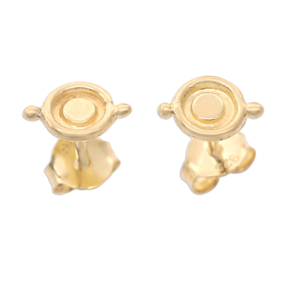 Handmade Gold-Plated Stud Earrings from Bali