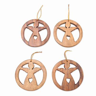 Artisan Crafted Wooden Ornaments (Set of 4)