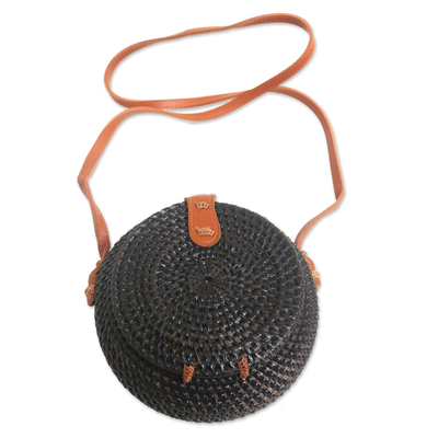 Bamboo Sling Bag with Faux Leather Accents