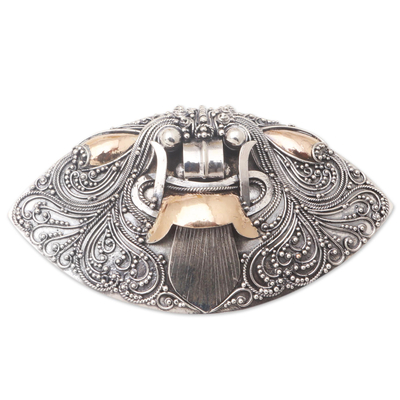 Gold-Accented Sterling Silver Brooch