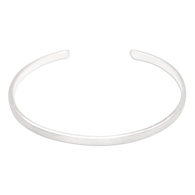 Sterling Silver Cuff Bracelet with Satin Finish