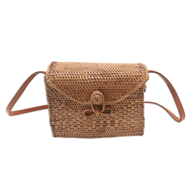 Hand-Woven Bamboo Sling Bag with Batik Lining