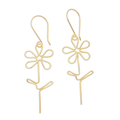 Hand Made Gold-Plated Floral Earrings