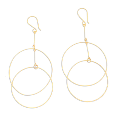 Handcrafted Gold-Plated Dangle Earrings