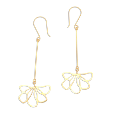 Hand Crafted Gold-Plated Dangle Earrings