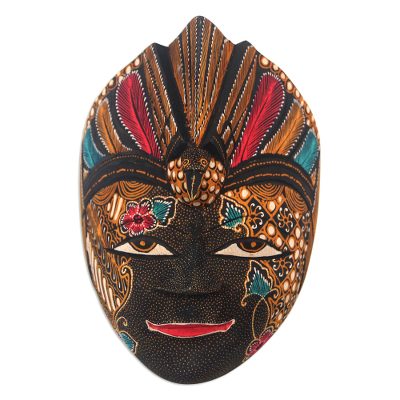 Hand Crafted Batik Wood Mask from Java