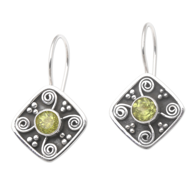 Handcrafted Peridot and Sterling Silver Drop Earrings