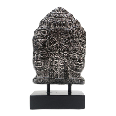 Handcrafted Cement Buddha Statuette from Java