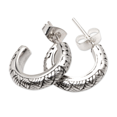Handmade Sterling Half-Hoop Earrings