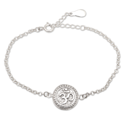 Om Symbol Sterling Silver Bracelet