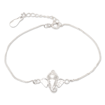 Hindu Themed Sterling Silver Pendant Bracelet